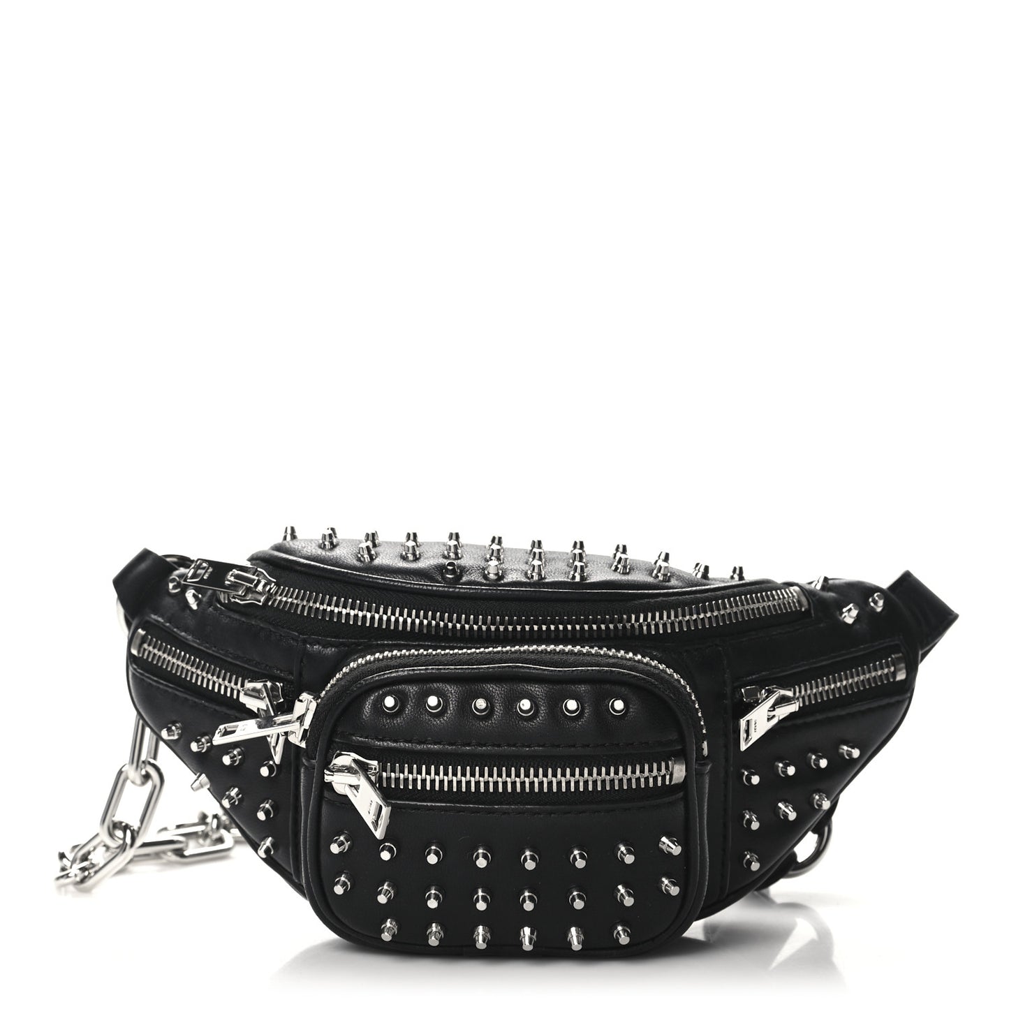 Lambskin Studded Mini Attica Belt Bag Black
