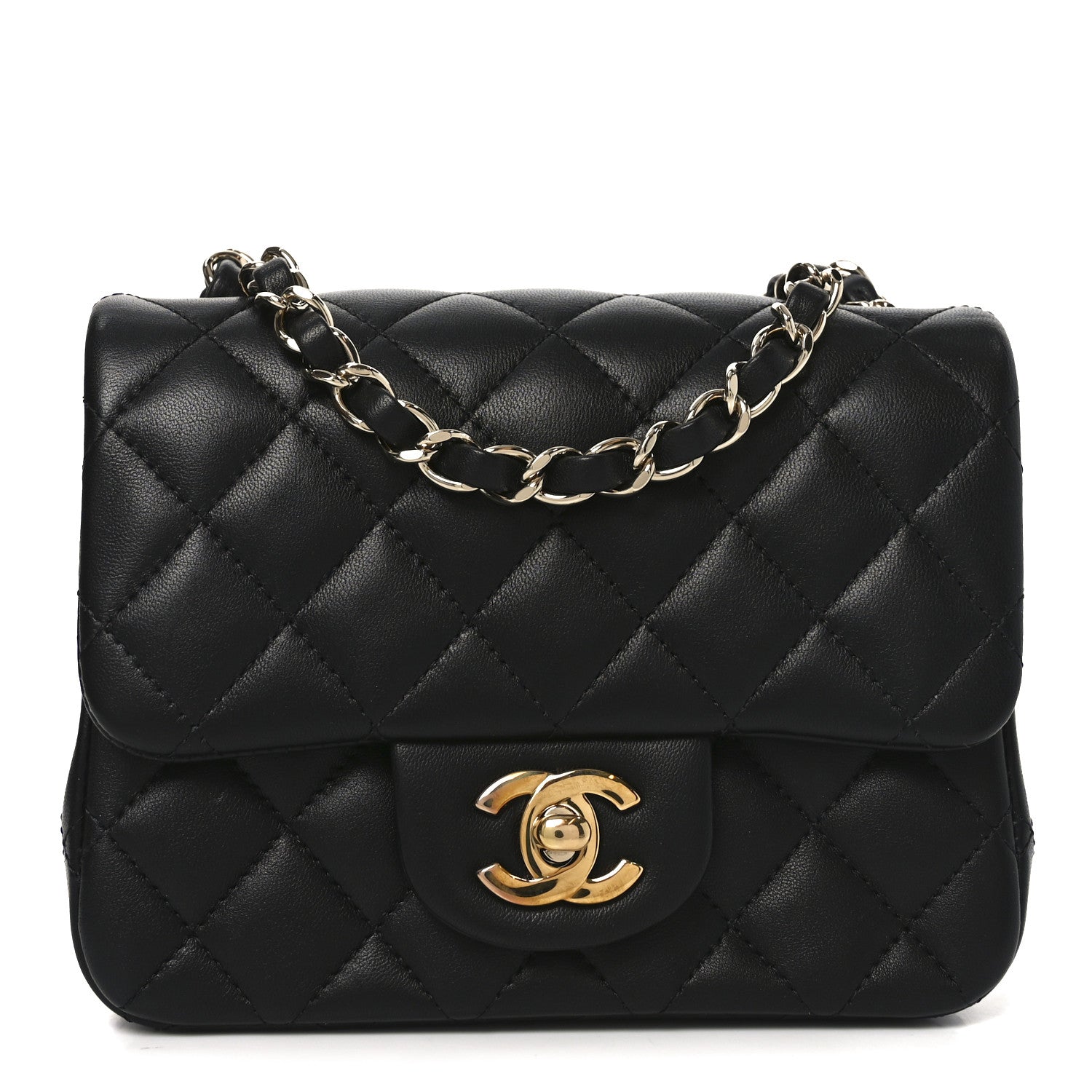 Chanel Lambskin Quilted Mini Square Flap Black 1 of 11