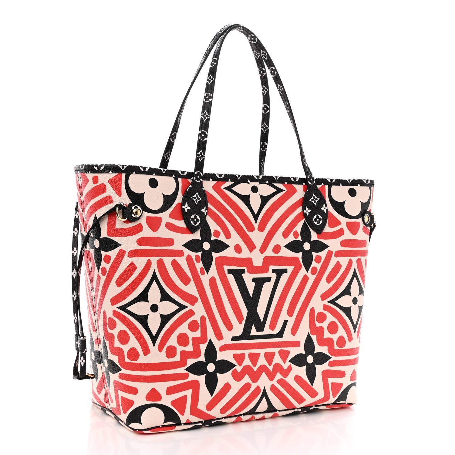Louis Vuitton Monogram Giant Crafty Neverfull MM Creme Rouge Black 4 of 10