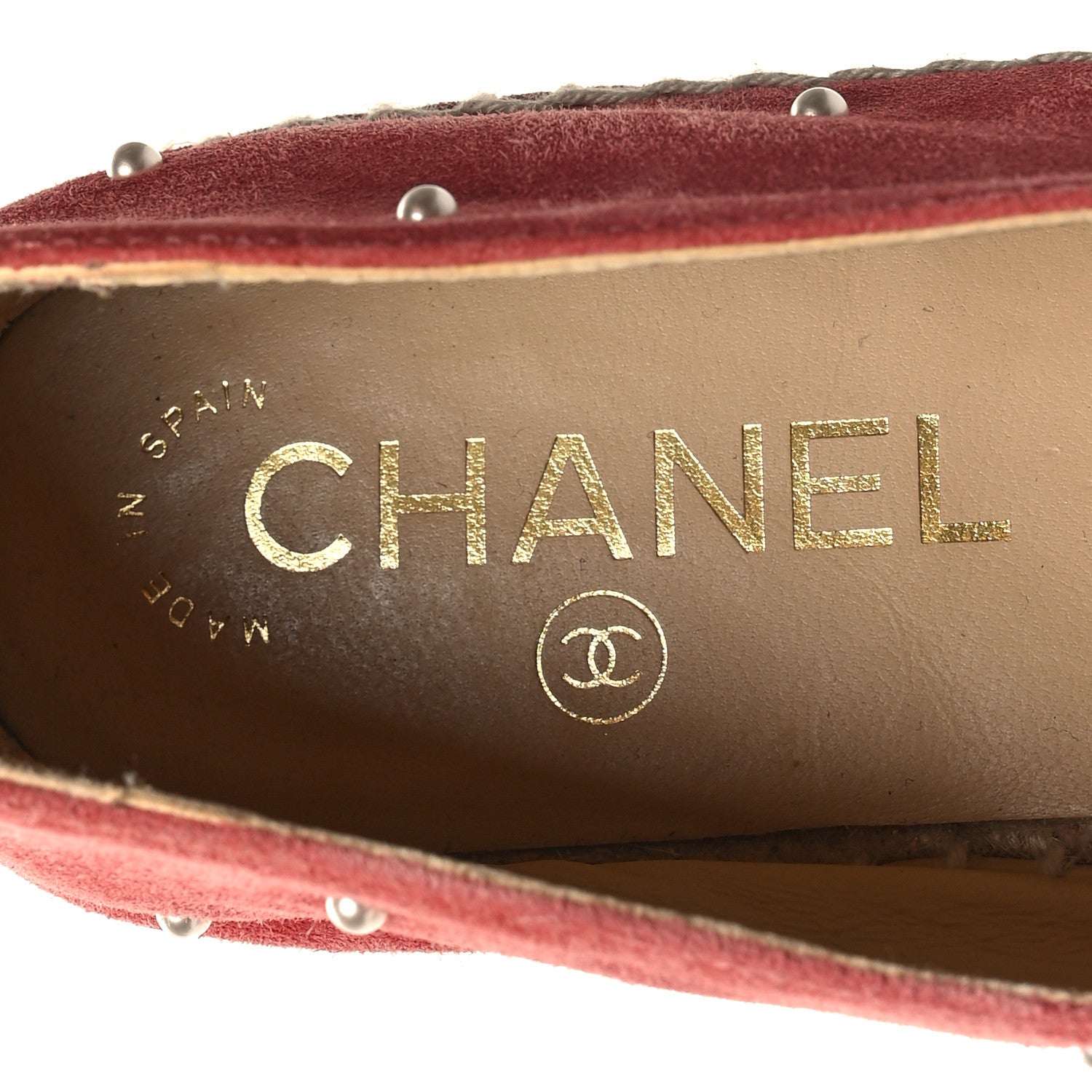 Chanel Suede Pearl CC Espadrilles 36 Pink Black 9 of 10