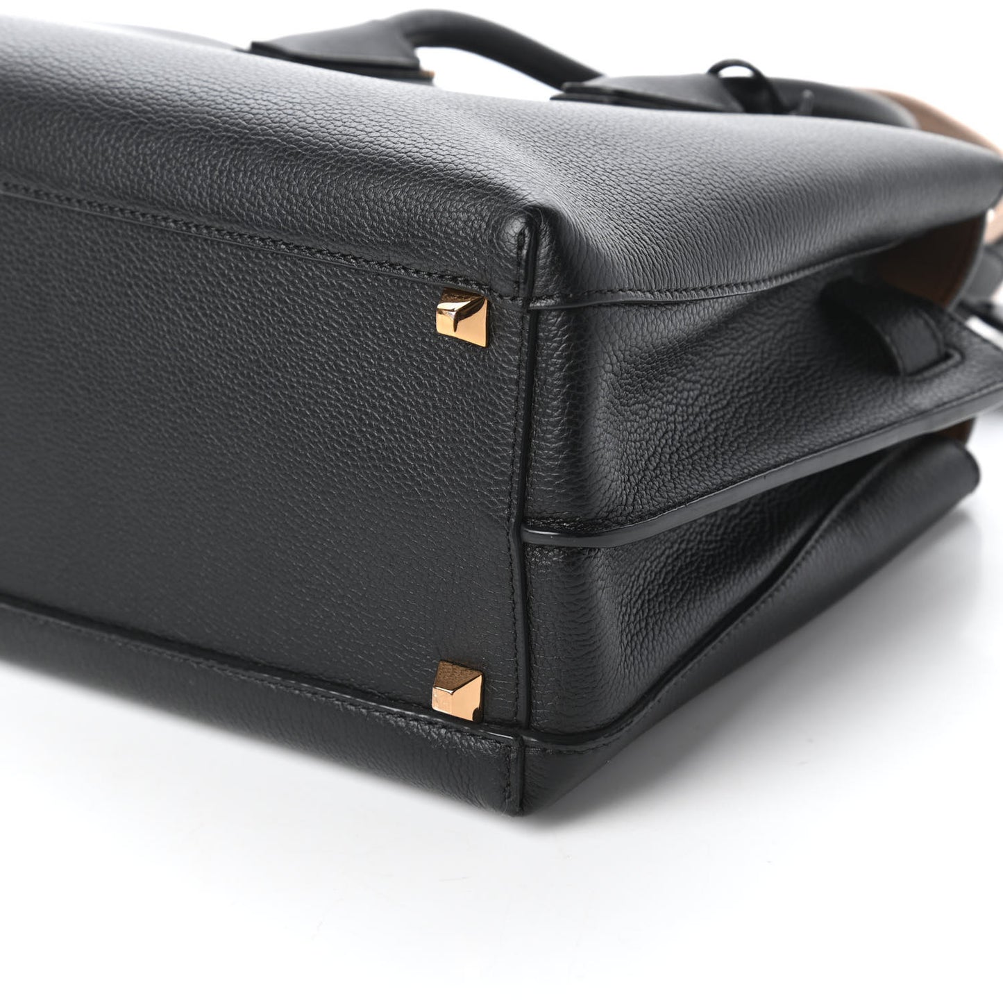Grained Calfskin Medium Milla Tote Black