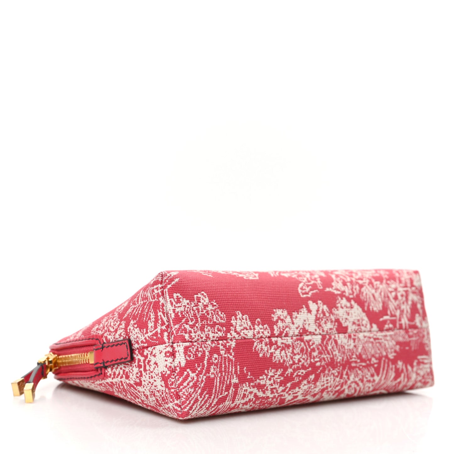 Embroidered Toile De Jouy 30 Montaigne Cosmetic Pouch Fuchsia