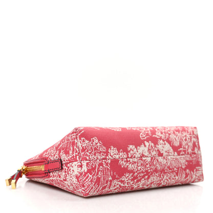Christian Dior Embroidered Toile De Jouy 30 Montaigne Cosmetic Pouch Fuchsia 3 of 6