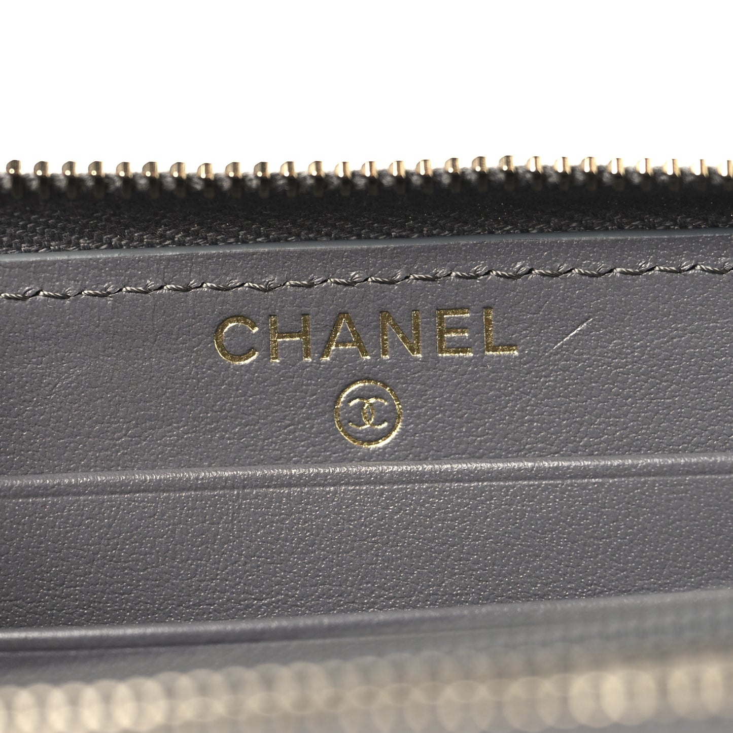 Lambskin Quilted Chanel 19 Long Zipped Around Wallet Grey