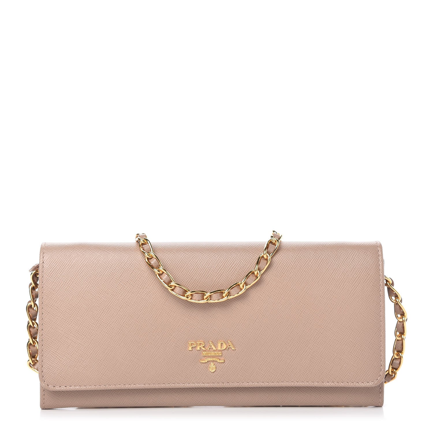 Prada Saffiano Metal Oro Chain Wallet Cammeo 1 of 12