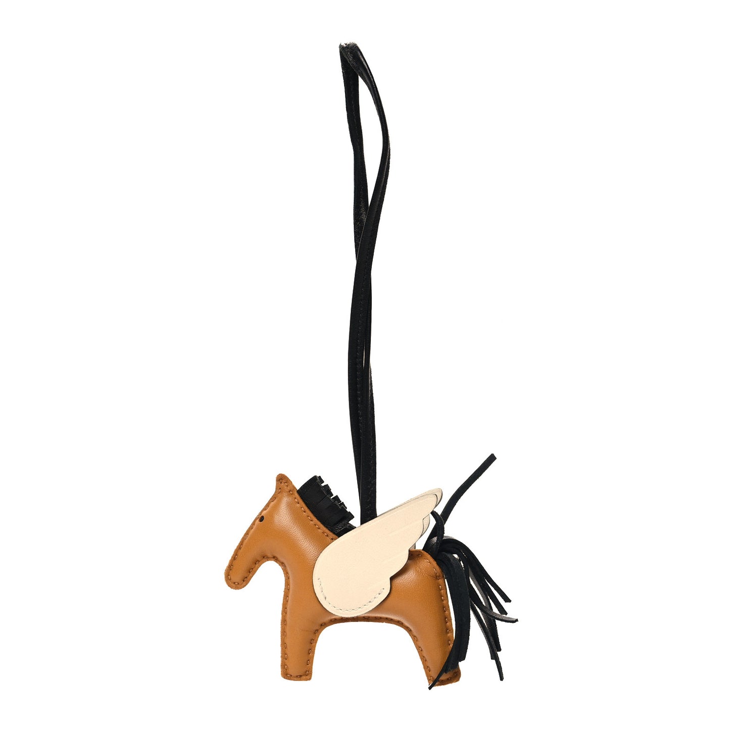 Milo Lambskin Grigri Rodeo Pegase Horse Bag Charm PM Sesame Black Nata