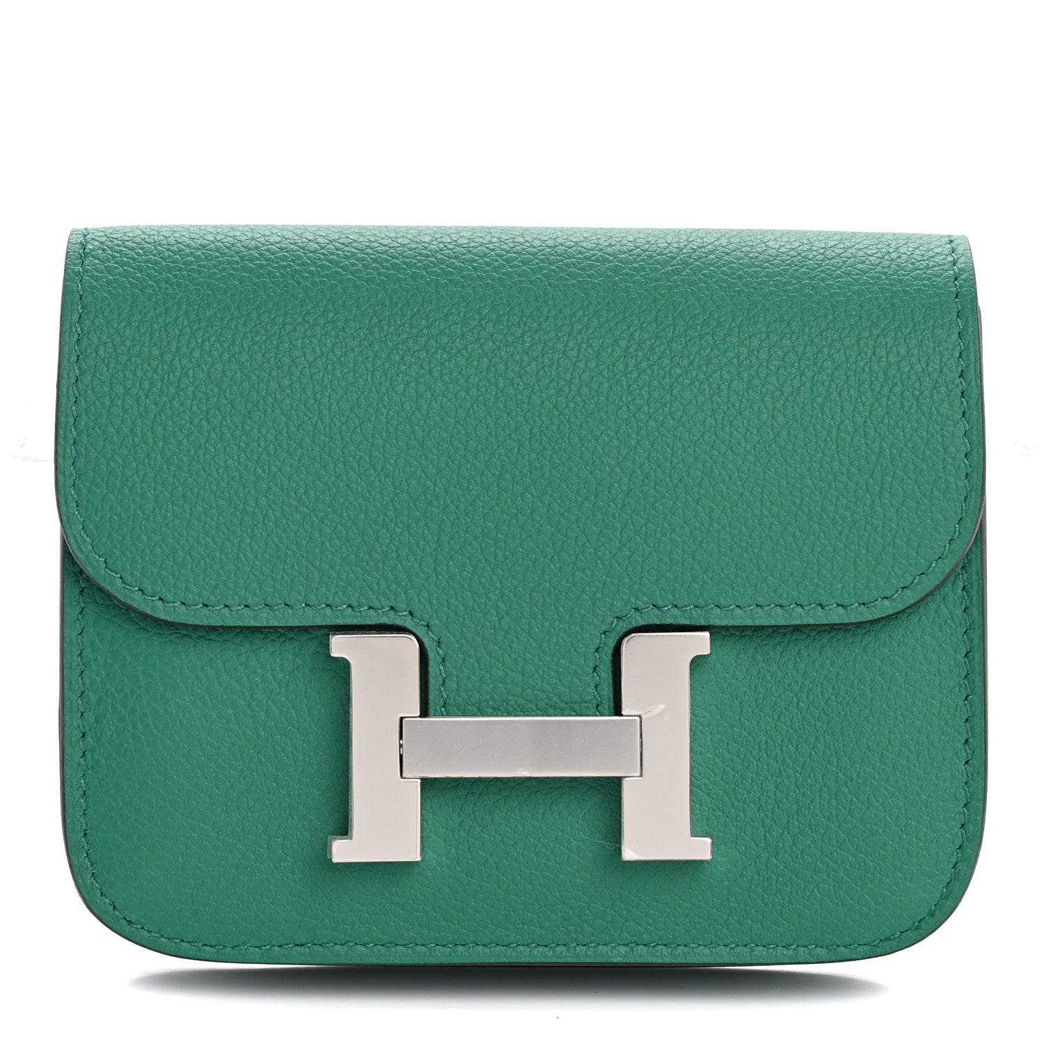 Hermes Evercolor Bi-Color Constance Slim Wallet Vert Vertigo Bleu Zanzibar 1 of 9