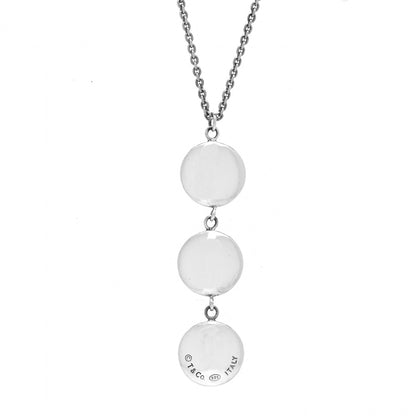Tiffany Sterling Silver Triple Disc Drop Pendant Necklace 3 of 5