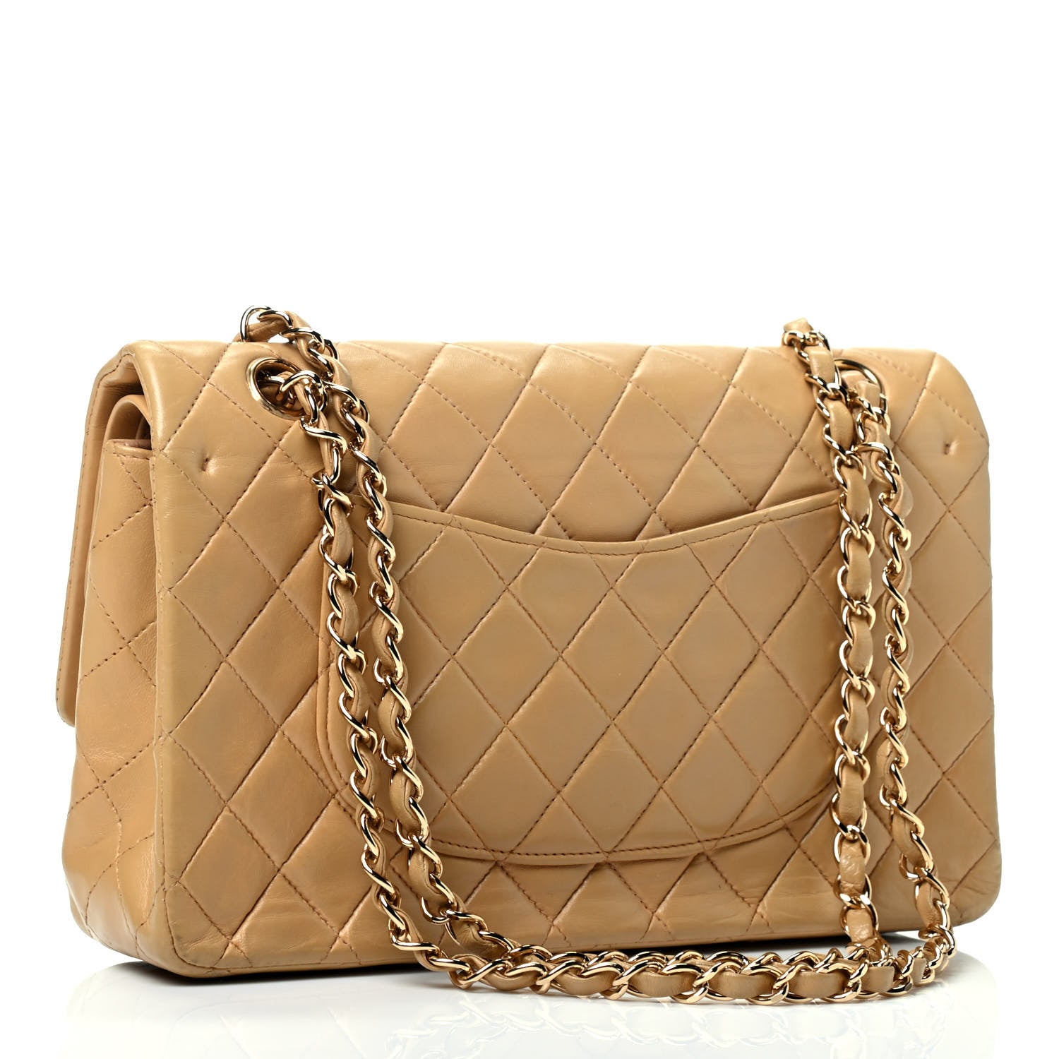 Chanel Lambskin Quilted Medium Double Flap Beige 5 of 13