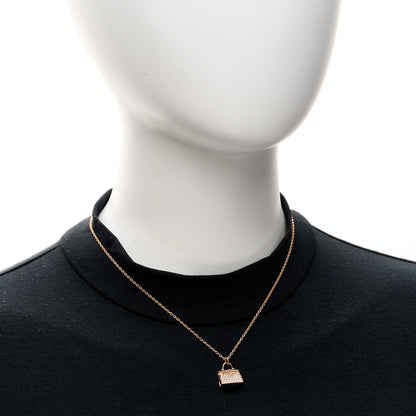 Hermes 18K Rose Gold Diamond Kelly Amulettes Pendant Necklace 2 of 6