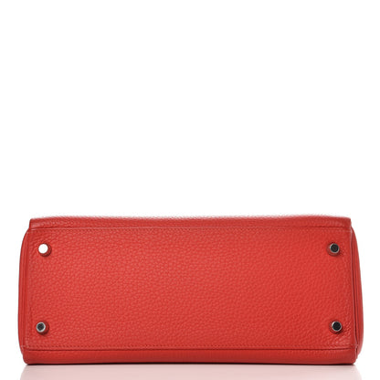 Hermes Taurillon Clemence Kelly Retourne 28 Rouge Tomate 23 of 37