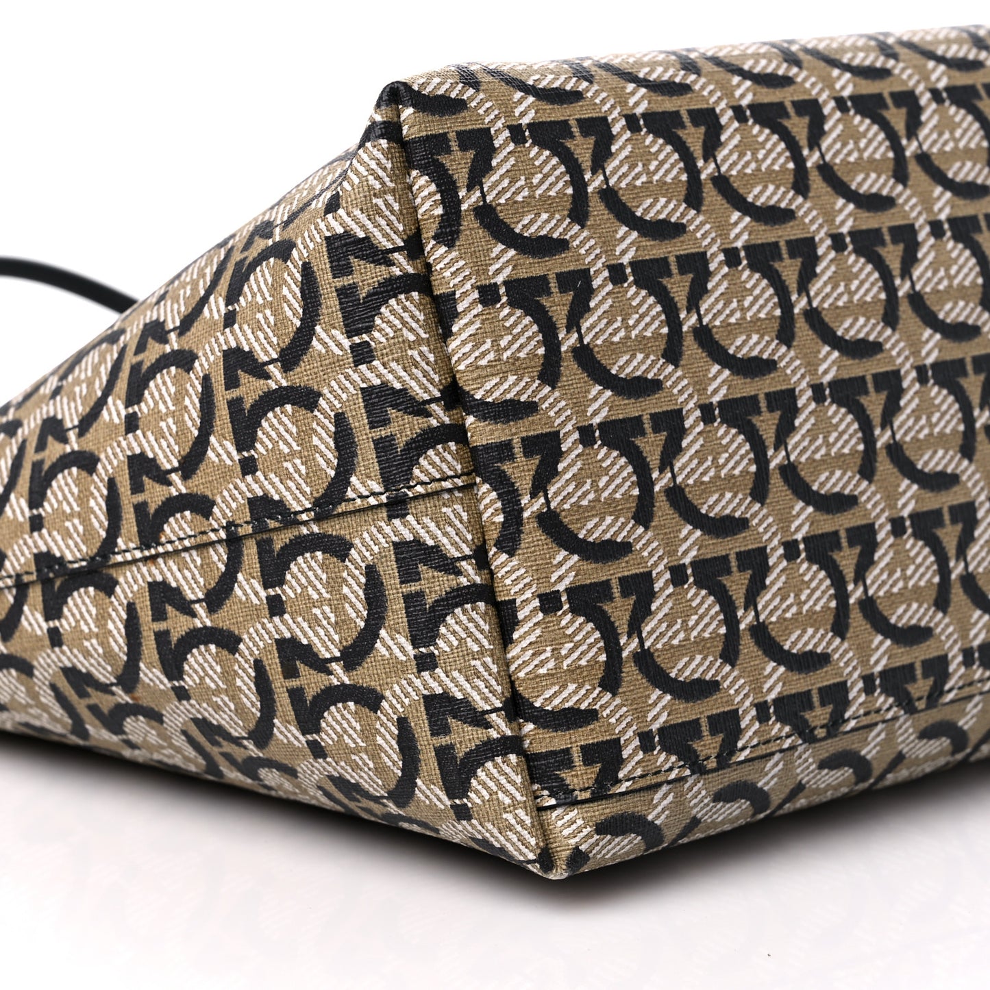 Canvas Calfskin Gancini Bag Black