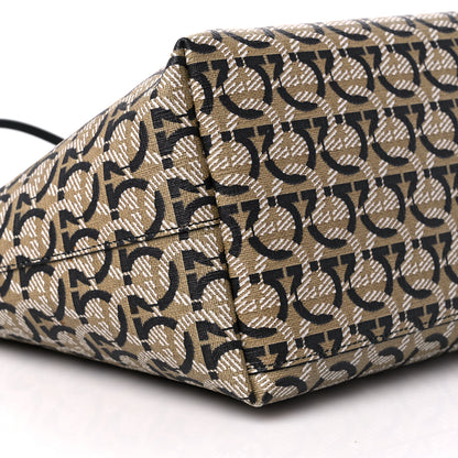 Salvatore Ferragamo Canvas Calfskin Gancini Bag Black 9 of 12