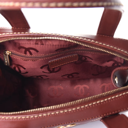 Chanel Calfskin Contrast Stitch Small Surpique Bowler Brown 5 of 8