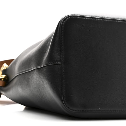 Fendi Vitello Grace F is Fendi Stamp Patch Perforated Small Mon Tresor Bucket Bag Black 8 of 9