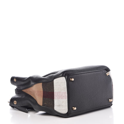 Burberry Grainy Calfskin House Check Small Maidstone Black 4 of 8