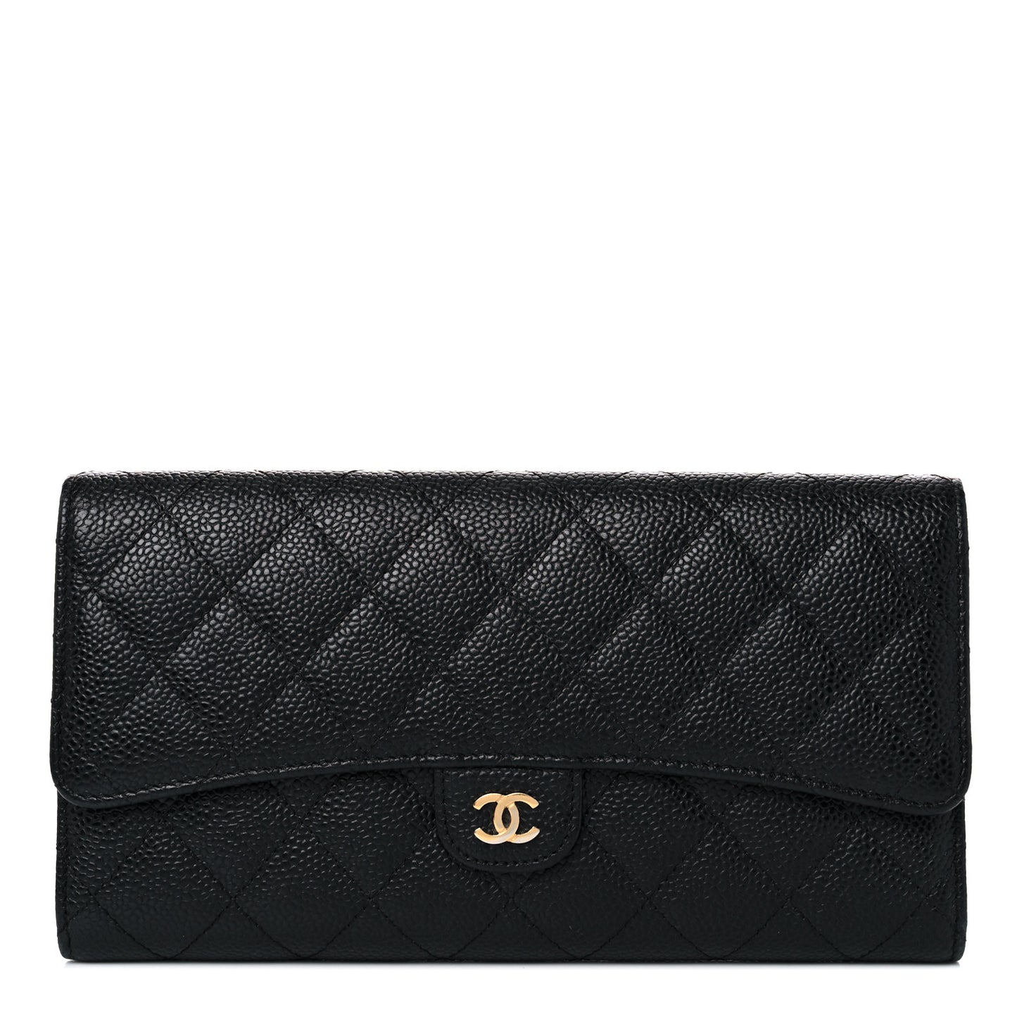 Caviar Quilted Travel Wallet Black