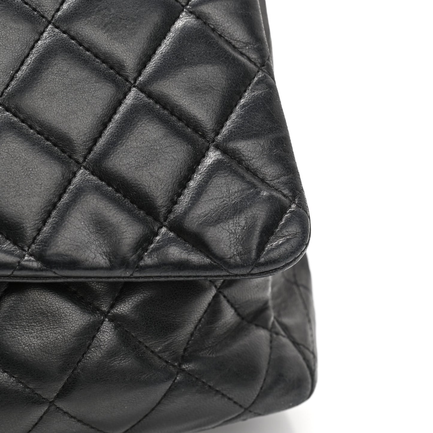 Lambskin Quilted Maxi Single Flap Black