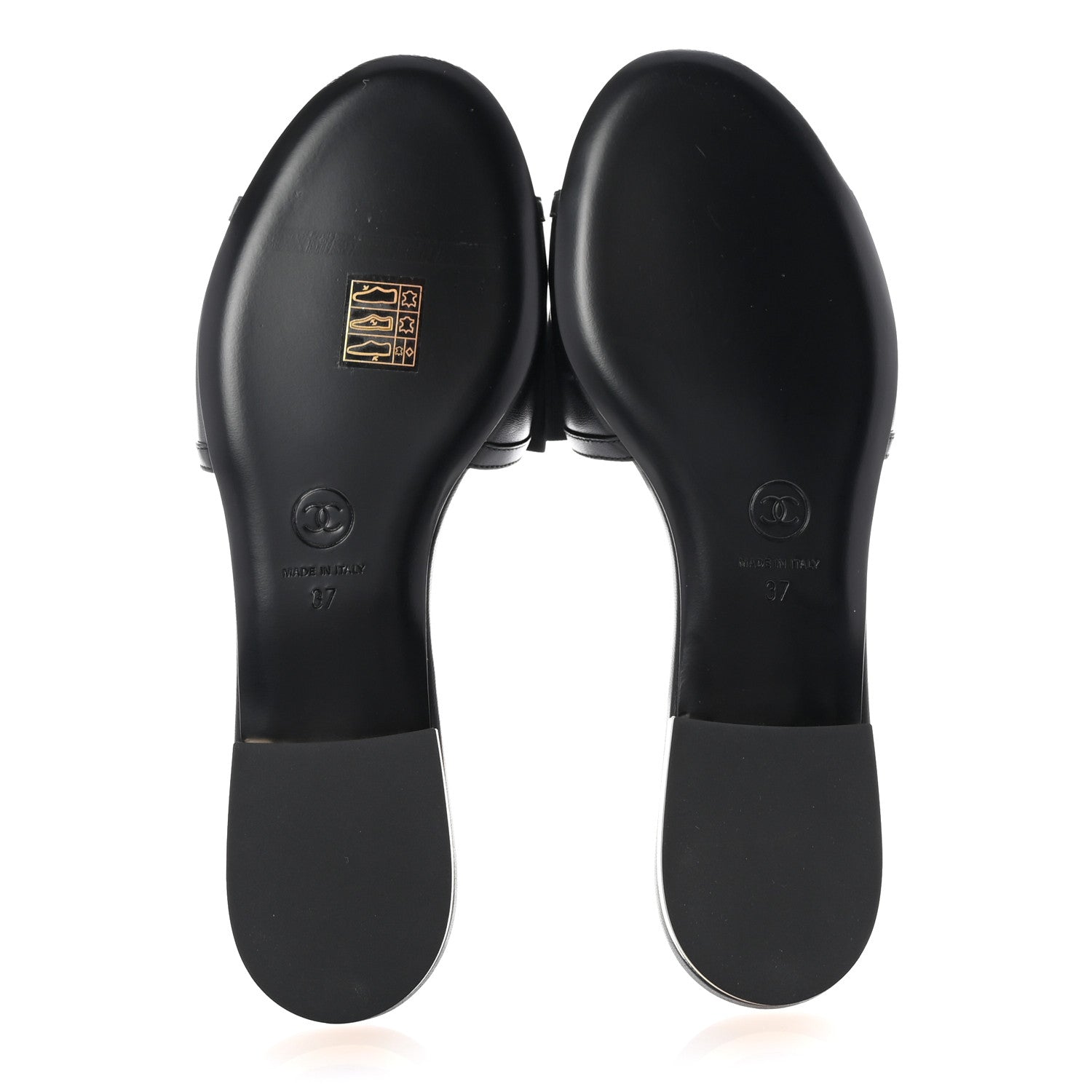 Chanel Lambskin Grosgrain CC Bow Mules 37 Black 6 of 10