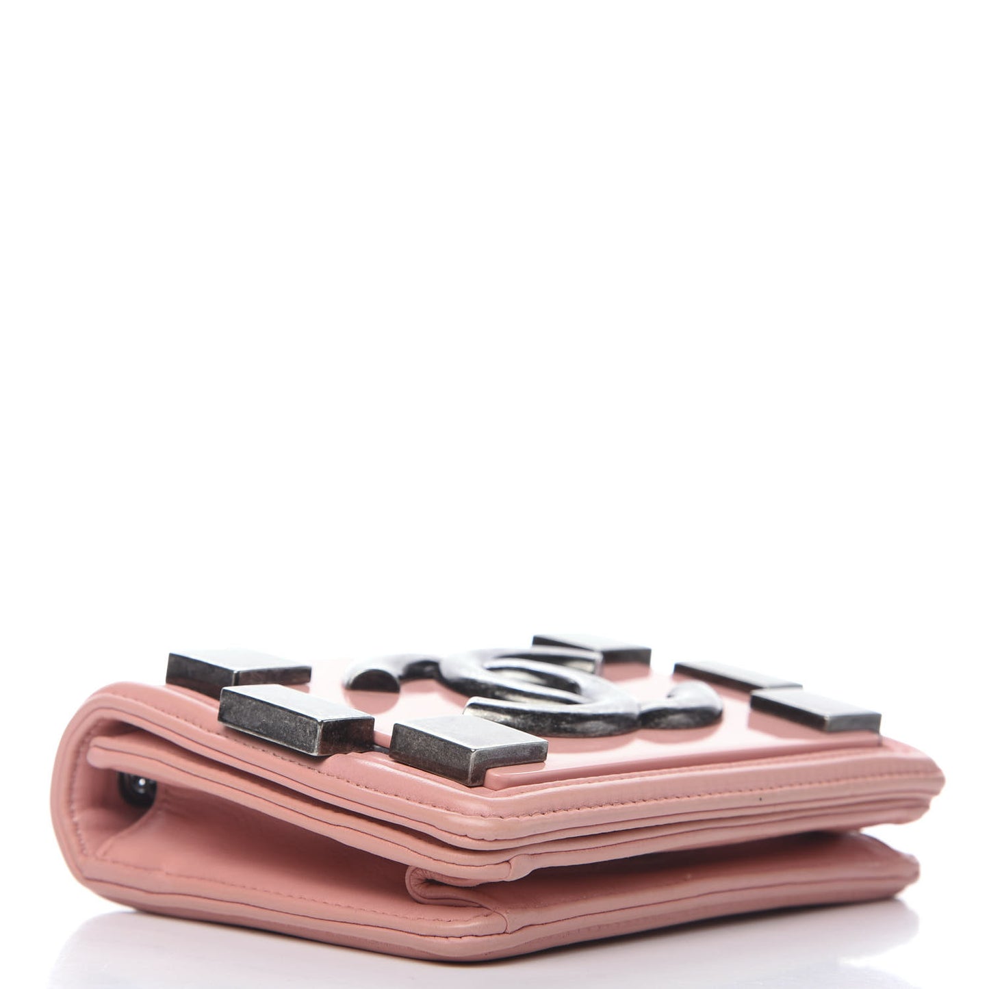 Lambskin Plexiglass Boy Brick Flap Pink
