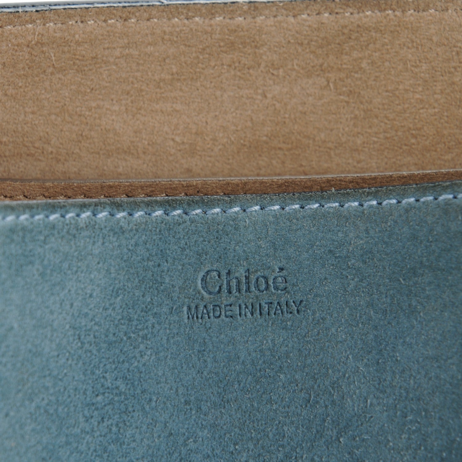 Chloe Suede Smooth Calfskin Medium Drew Shoulder Bag Cloudy Blue 6 of 10