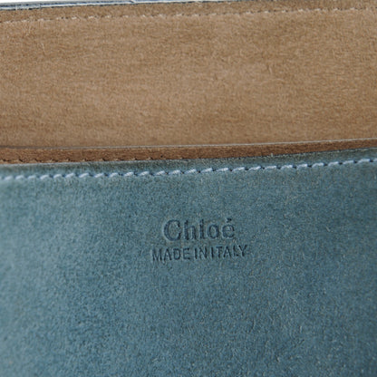 Chloe Suede Smooth Calfskin Medium Drew Shoulder Bag Cloudy Blue 6 of 10