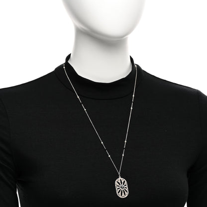 Tiffany Sterling Silver Black Onyx Pearl Ziegfeld Daisy Pendant Necklace 2 of 4