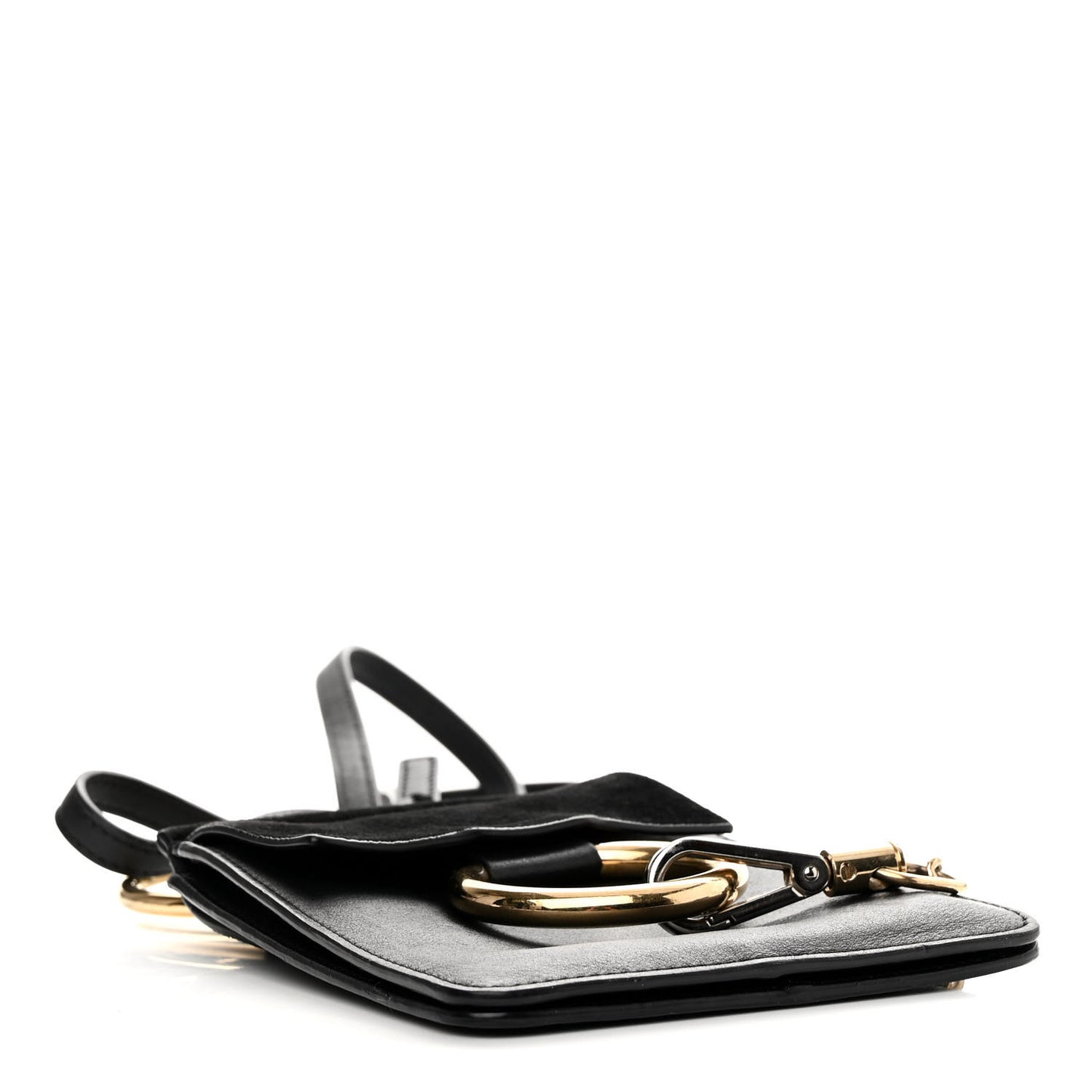 Suede Calfskin Mini Faye Bracelet Bag Black