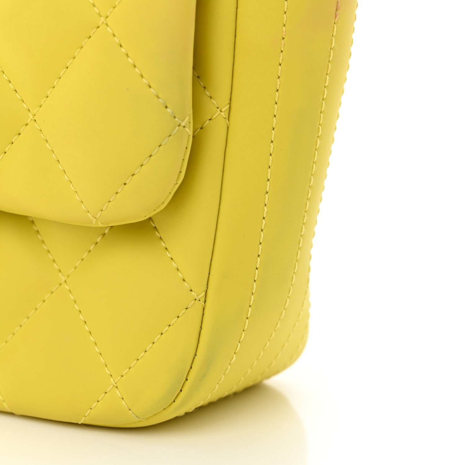 Chanel Rubber Quilted Lambskin Mini Square Coco Rain Flap Yellow 12 of 14