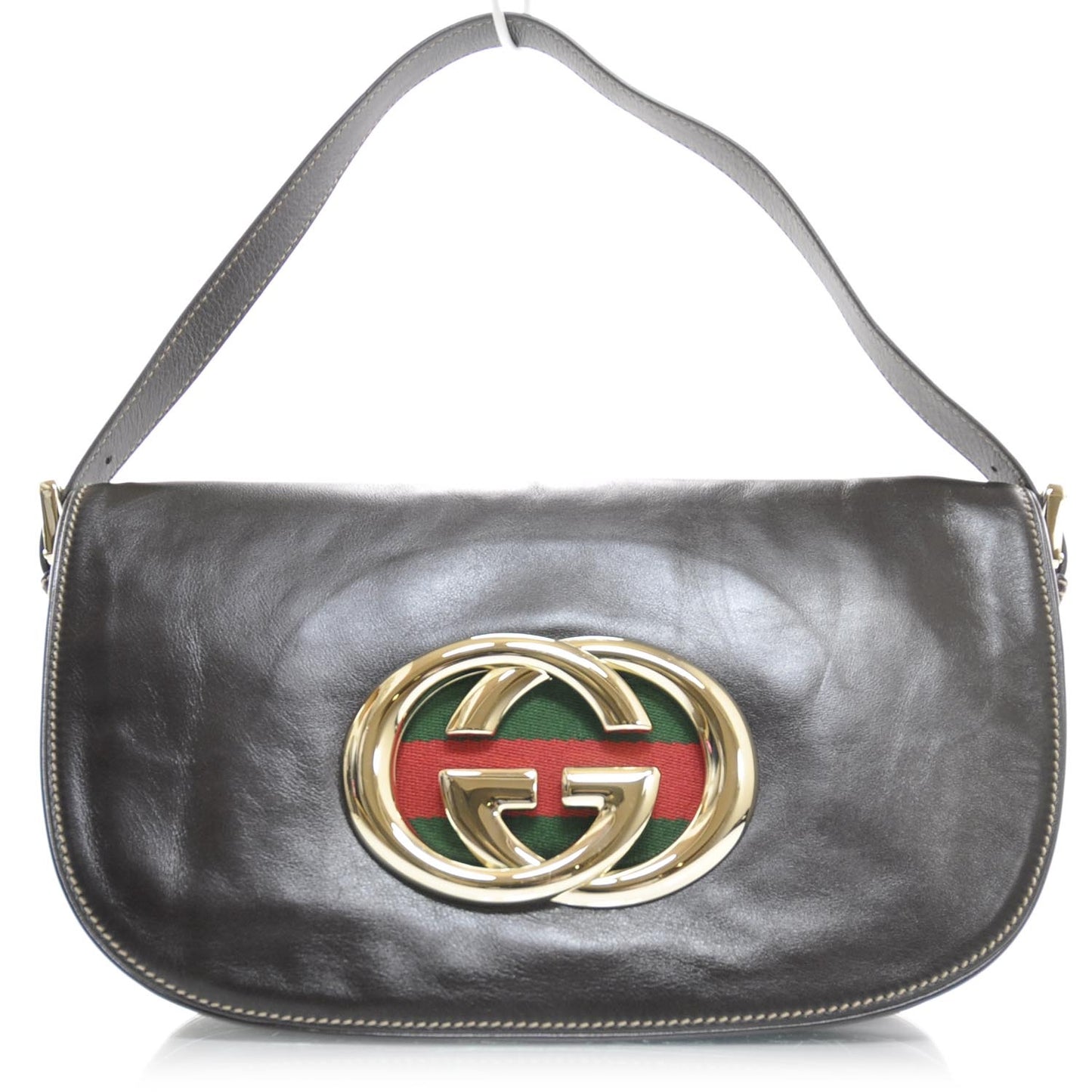 Leather Britt Shoulder Bag Dark Brown