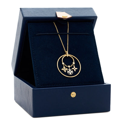 Louis Vuitton 18K Pink White Yellow Gold Diamond Idylle Blossom Circle Drop Pendant Necklace 5 of 5
