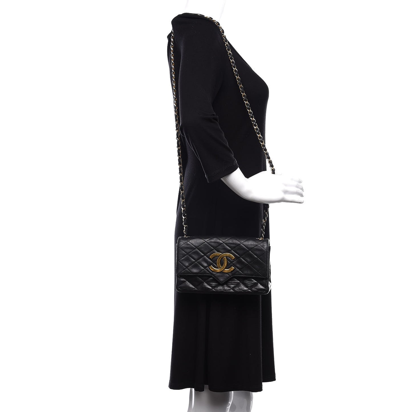 Lambskin Quilted Small Single Flap Black
