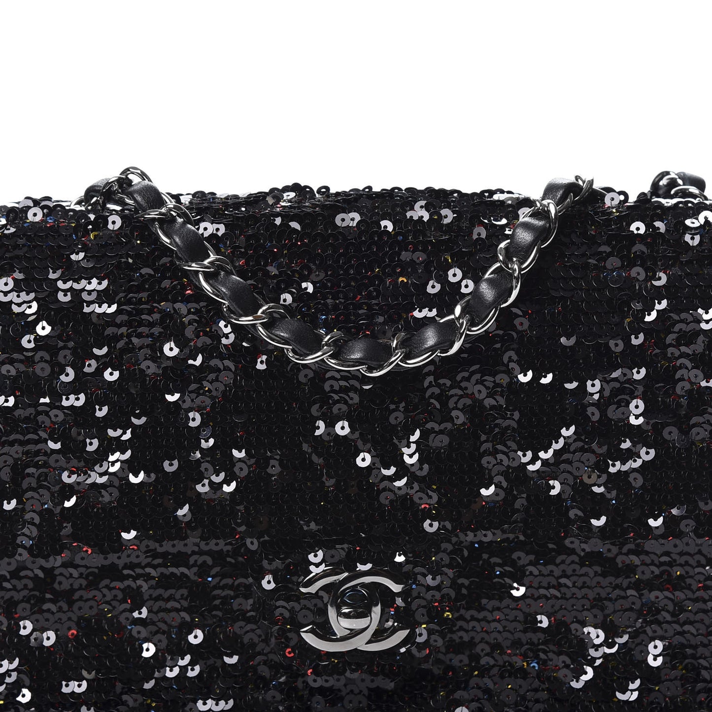 Sequin Medium Single Flap Multicolor Black