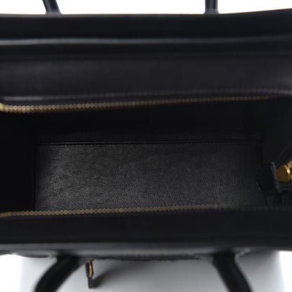 Celine Smooth Calfskin Tweed Nano Luggage Black 7 of 10