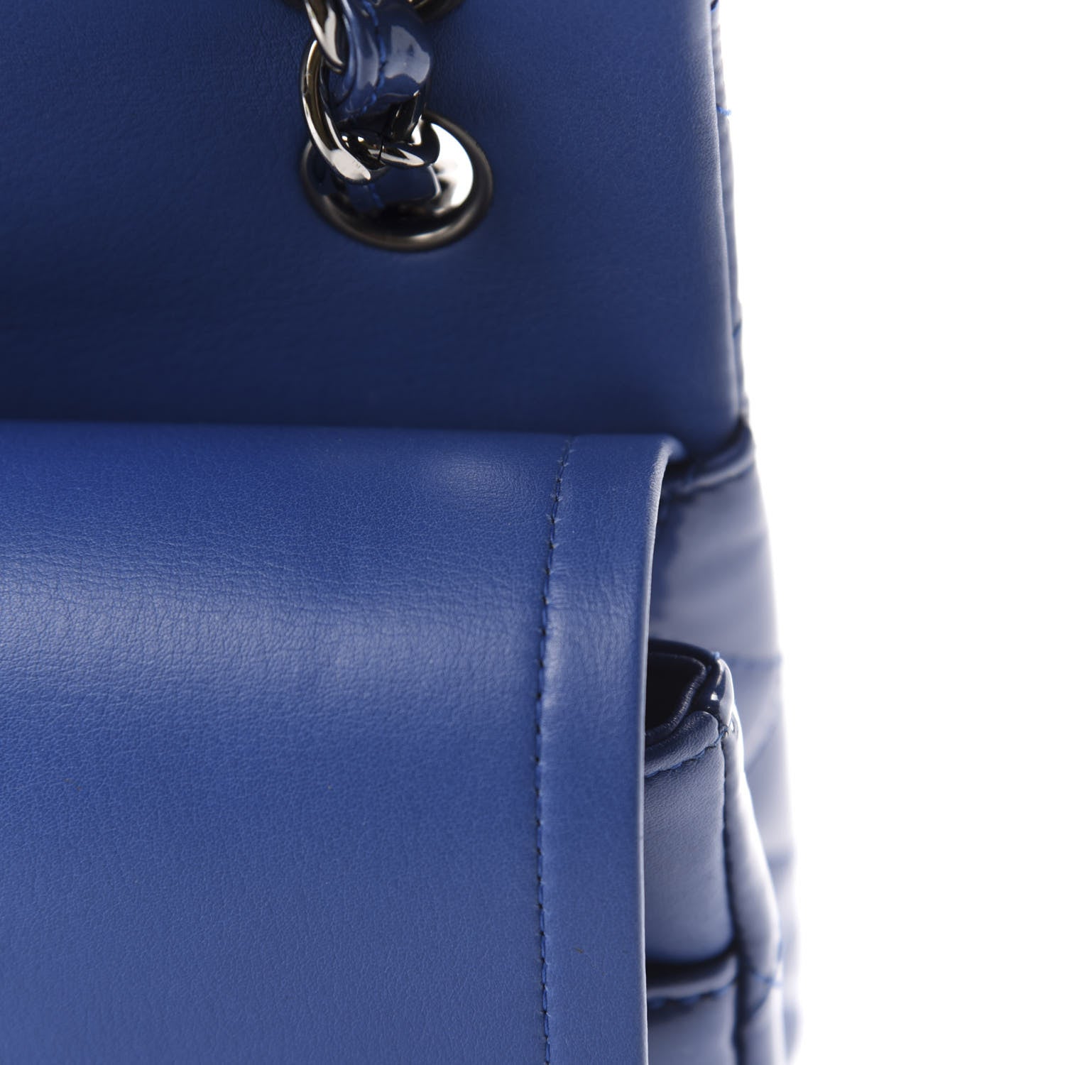 Chanel Patent Quilted Jumbo Double Flap Blue 9 of 13