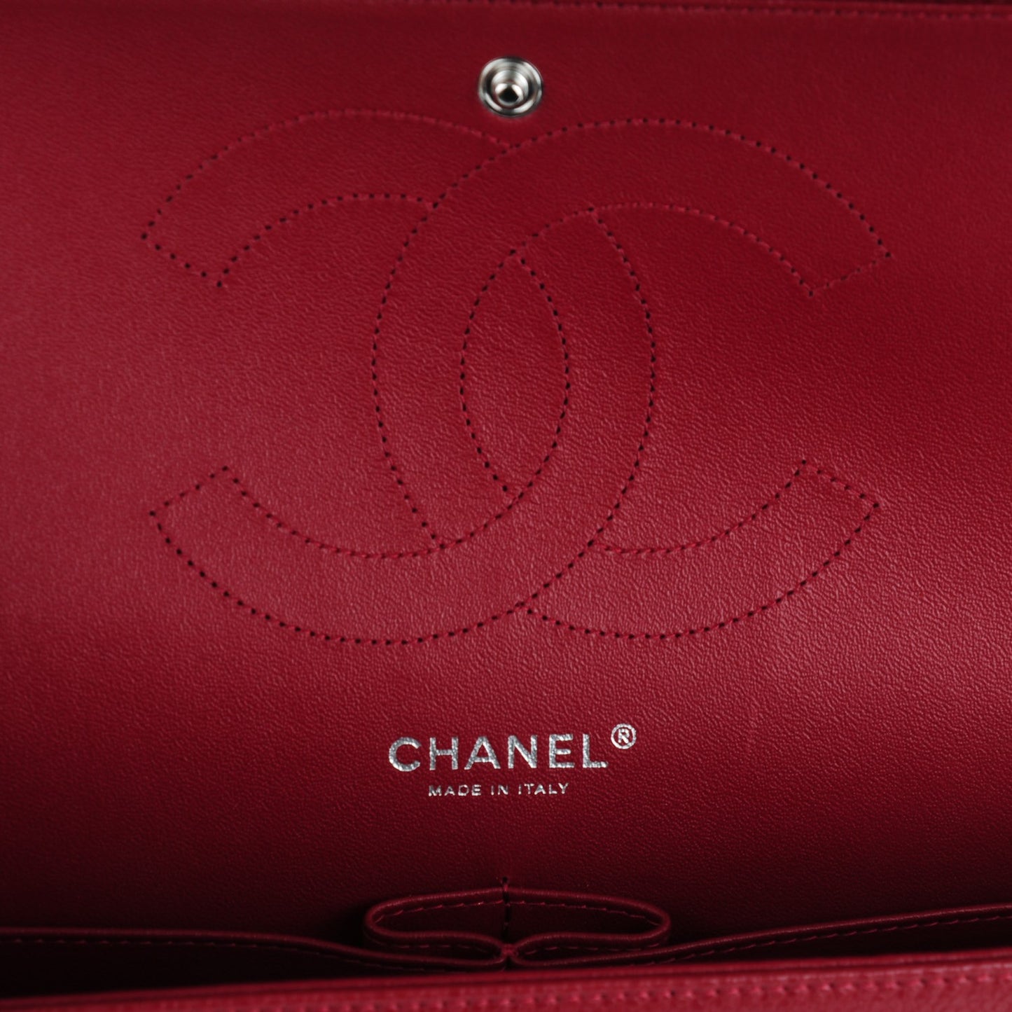 Caviar Quilted Jumbo Double Flap Dark Red