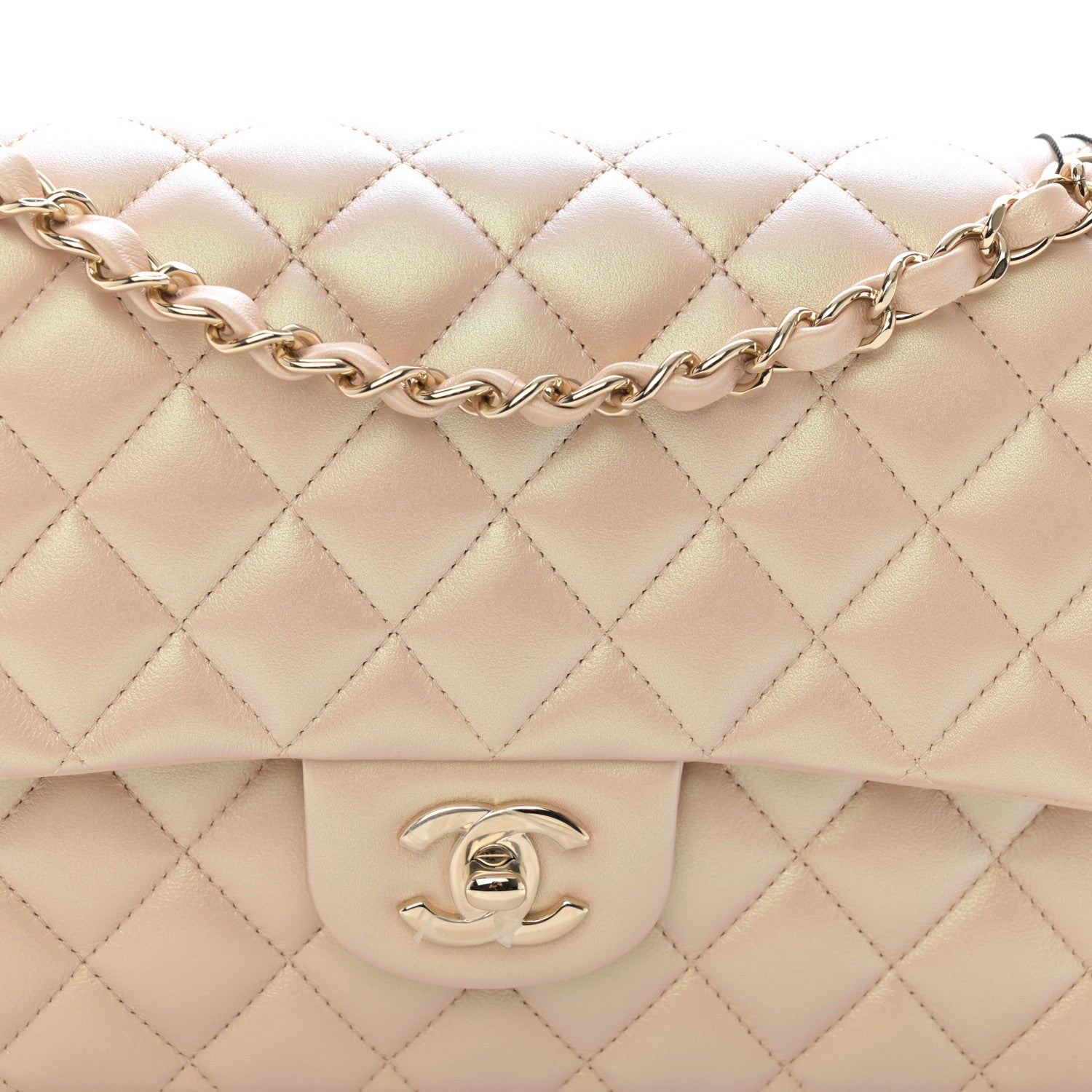 Chanel Iridescent Calfskin Quilted Medium Double Flap Beige 8 of 11