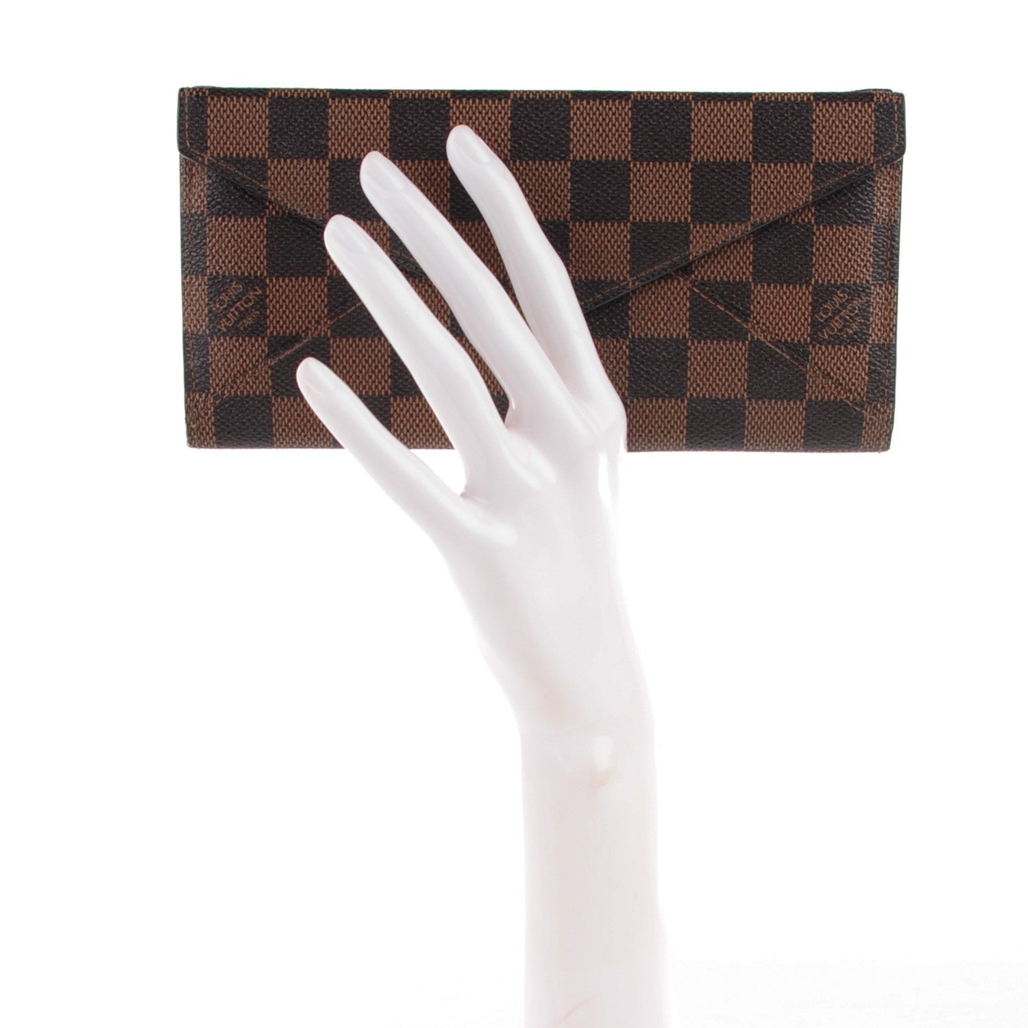 Louis Vuitton Damier Ebene Long Origami Wallet 2 of 9
