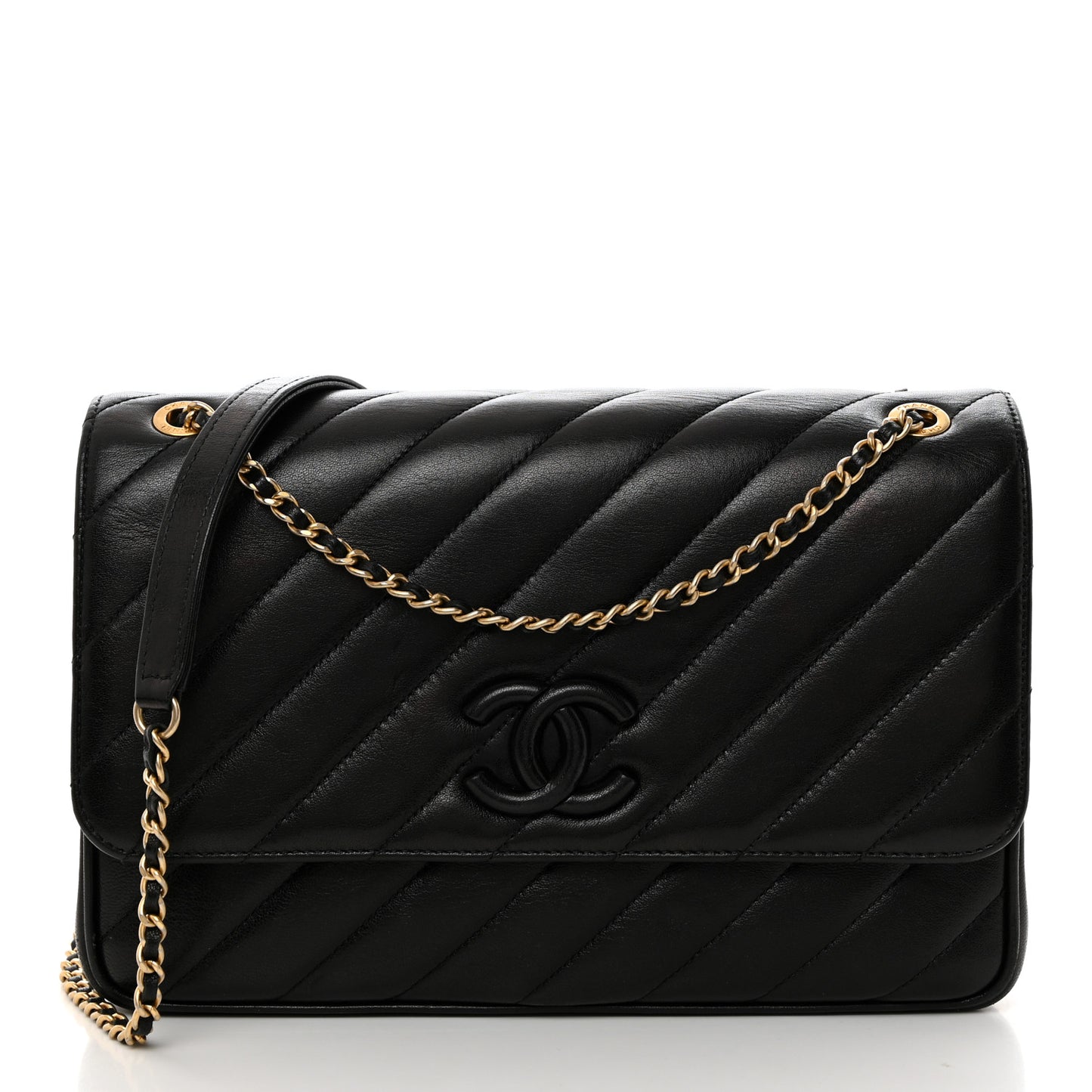 Lambskin Quilted Jumbo Coco Vintage Flap Black