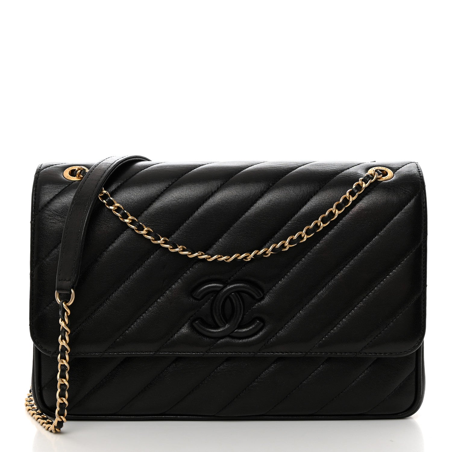 Chanel Lambskin Quilted Jumbo Coco Vintage Flap Black 1 of 11