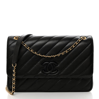 Chanel Lambskin Quilted Jumbo Coco Vintage Flap Black 1 of 11