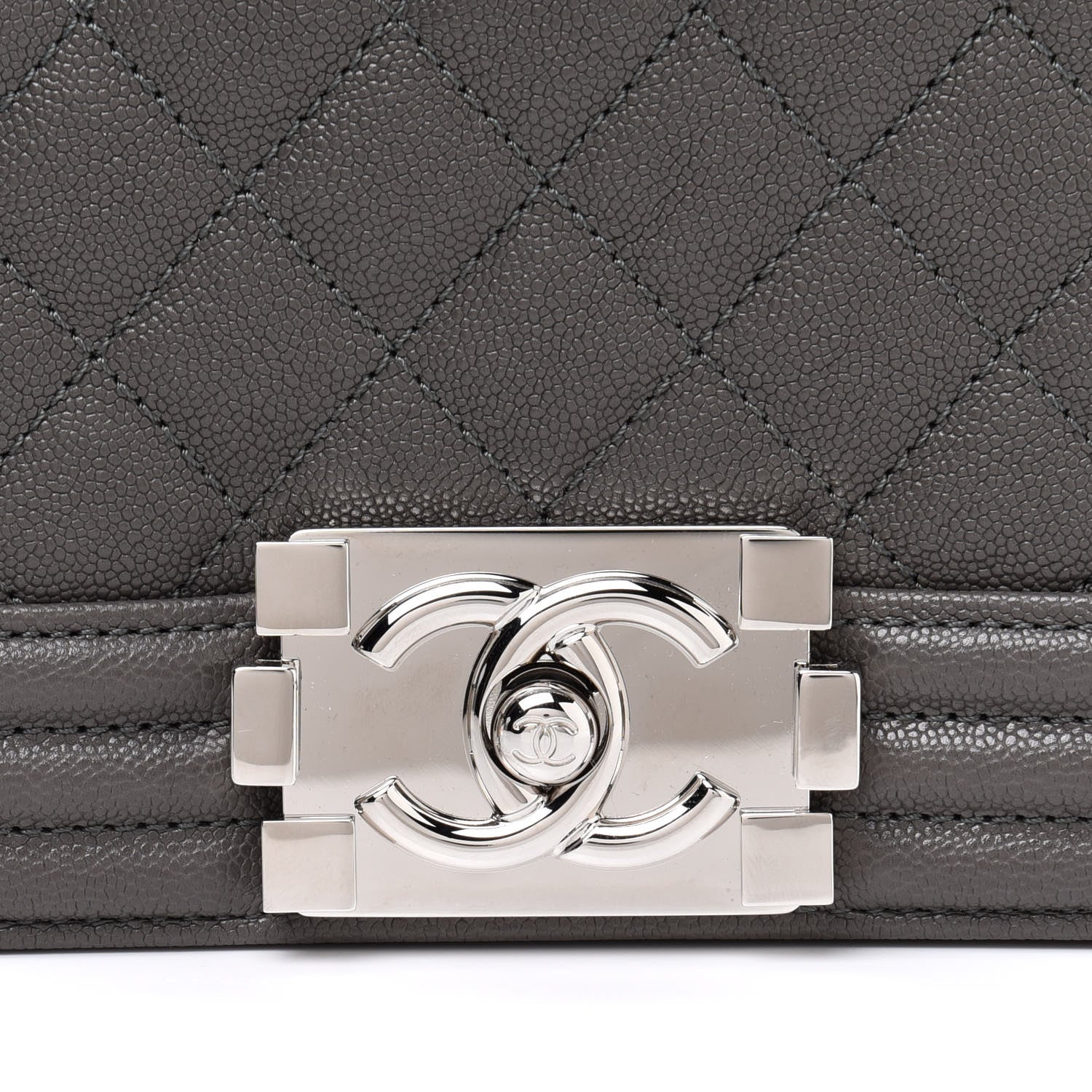 Chanel Caviar Quilted Medium Boy Flap Grey 8 of 12