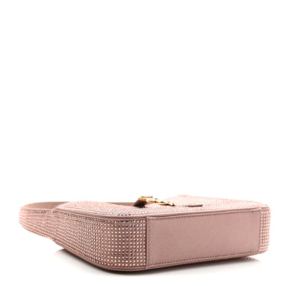 Saint Laurent Satin Crystal Le 5 A 7 Mini Hobo Elderberry 4 of 11