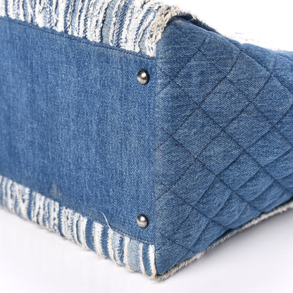 Chanel Denim Fringe Large Shopping Tote Blue 6 of 11