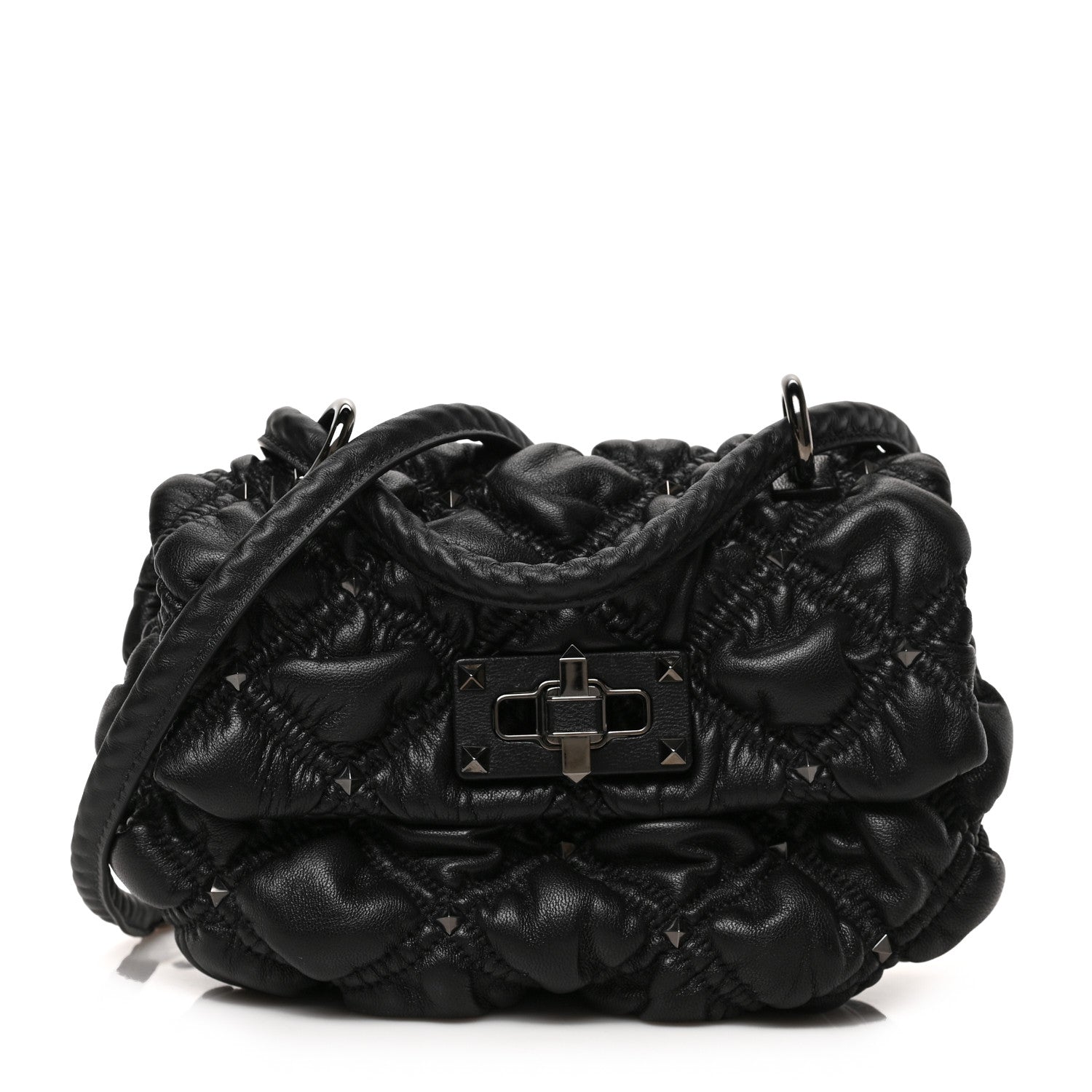 Valentino Garavani Nappa Small Spikeme Shoulder Bag Black 1 of 8