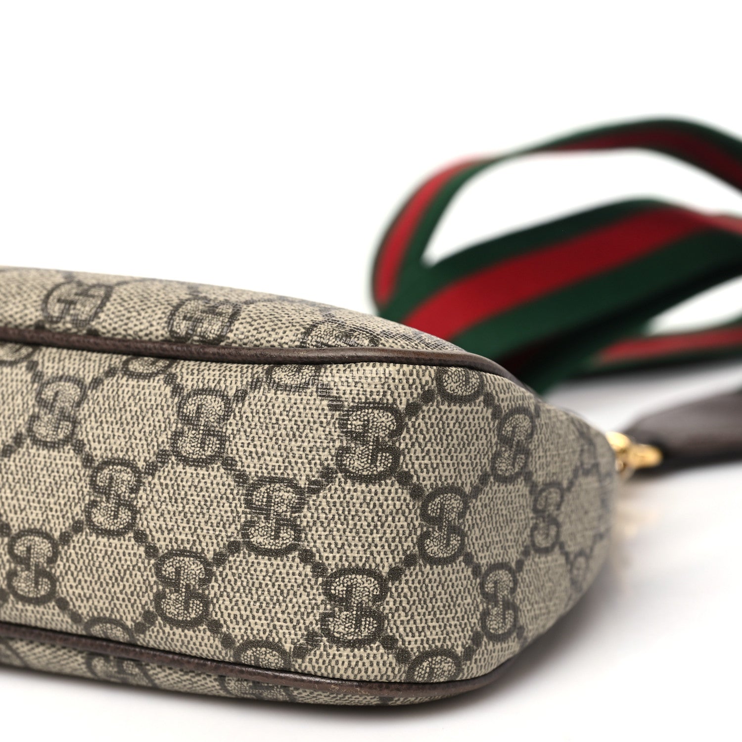 Gucci GG Supreme Monogram Textured Dollar Calfskin Web Small Ophidia GG Handbag Beige Ebony New Acero 10 of 10