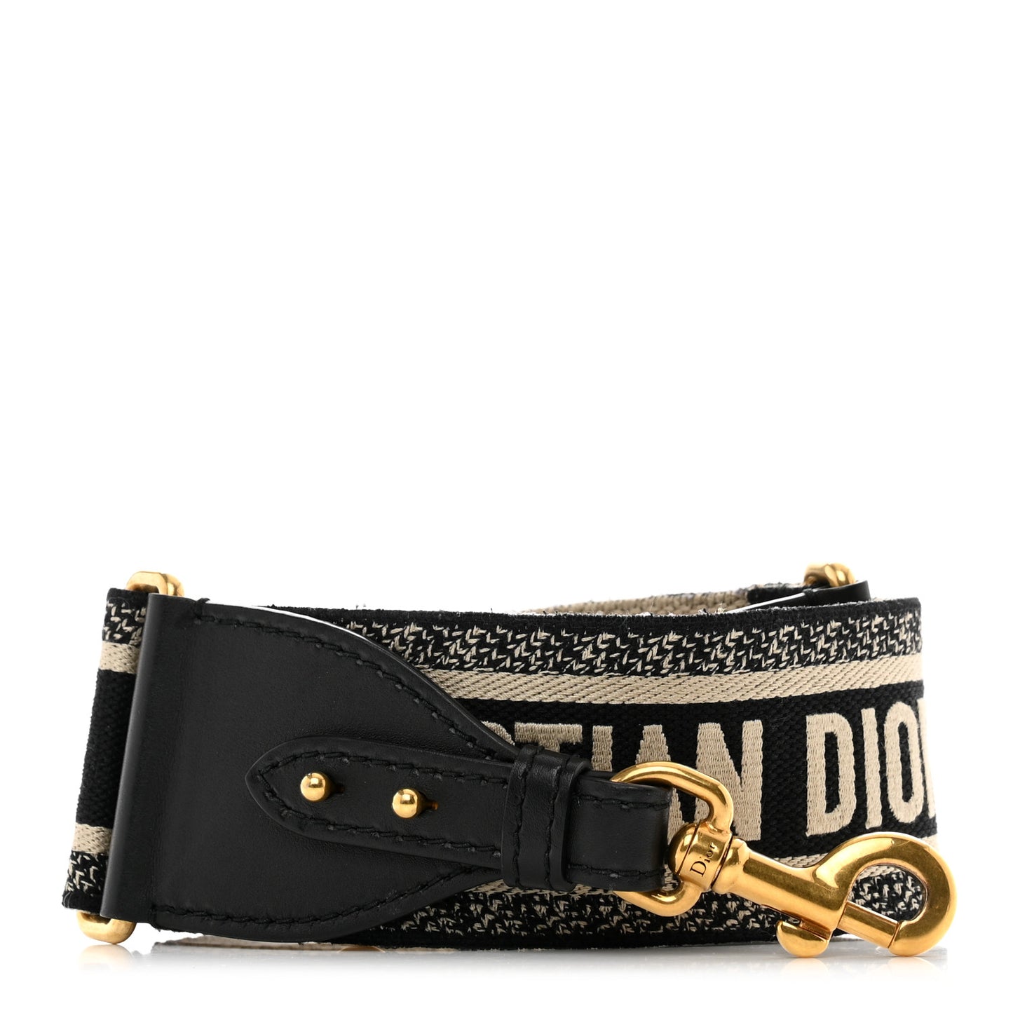 Canvas Embroidered Shoulder Strap Black