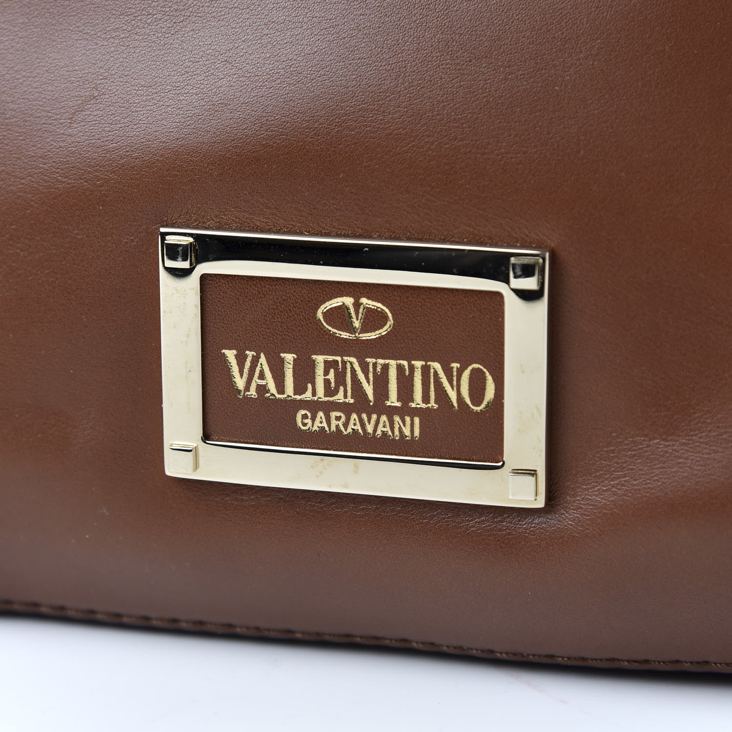 Valentino Garavani Vitello Demetra Satchel Brun 8 of 10