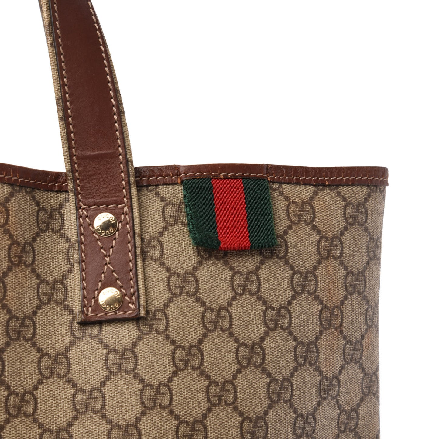 GG Plus Monogram Medium Signature Web Loop Tote Brown