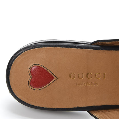 Gucci Calfskin Flower Embroidered Womens Princetown Slippers 38 Black 9 of 13
